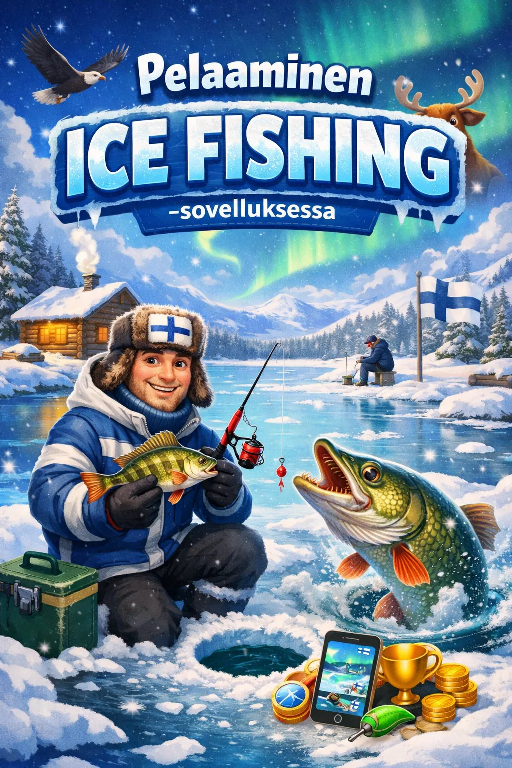 Pelaaminen Ice Fishing -sovelluksessa